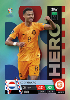 Cody Gakpo Netherlands Topps Match Attax EURO 2024 Hero #NED17